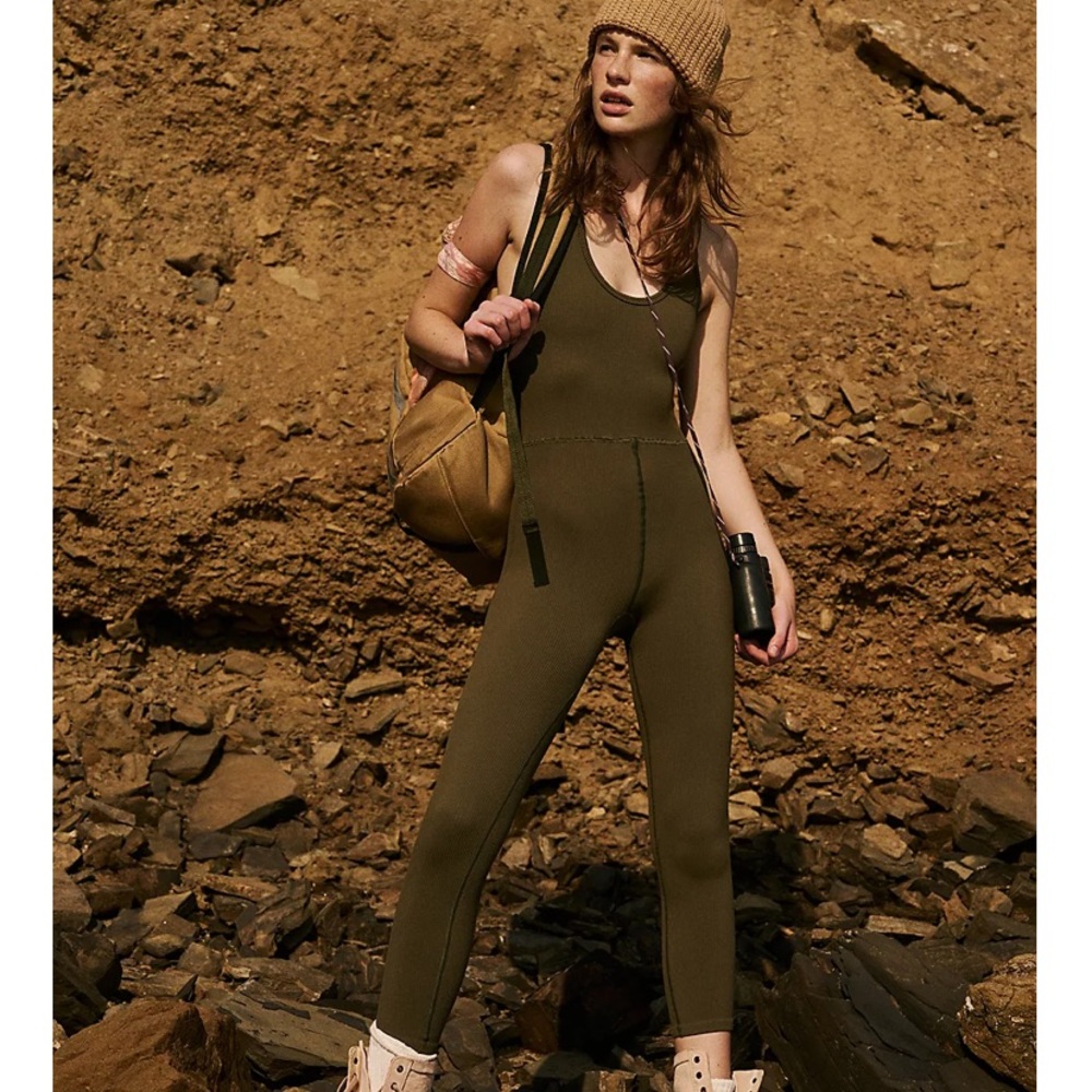 Free People Throw Onesie in Olive